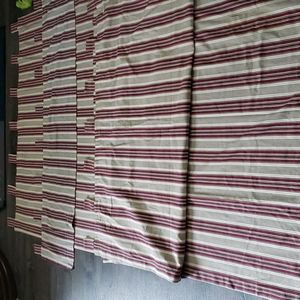 3 peice Blackout Curtain Set Burgandy and Off White